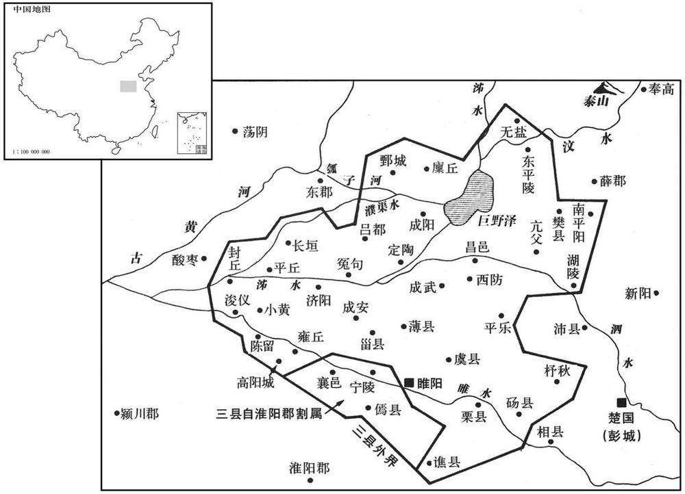 公元前二世纪·前一六九年六月梁国疆域