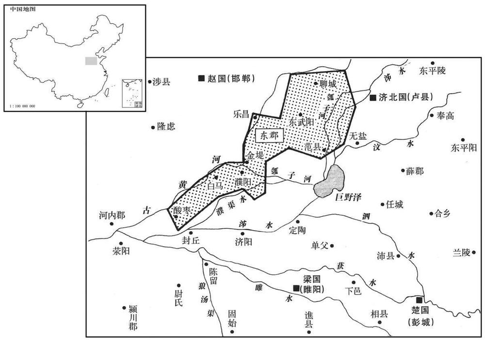 公元前二世纪前一六八年十二月黄河决堤东郡泛滥区