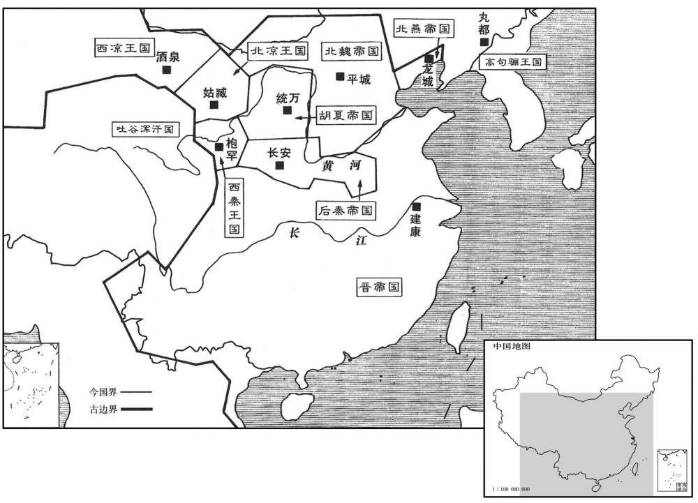 五世纪·四一四年七月南凉亡后·八国并立