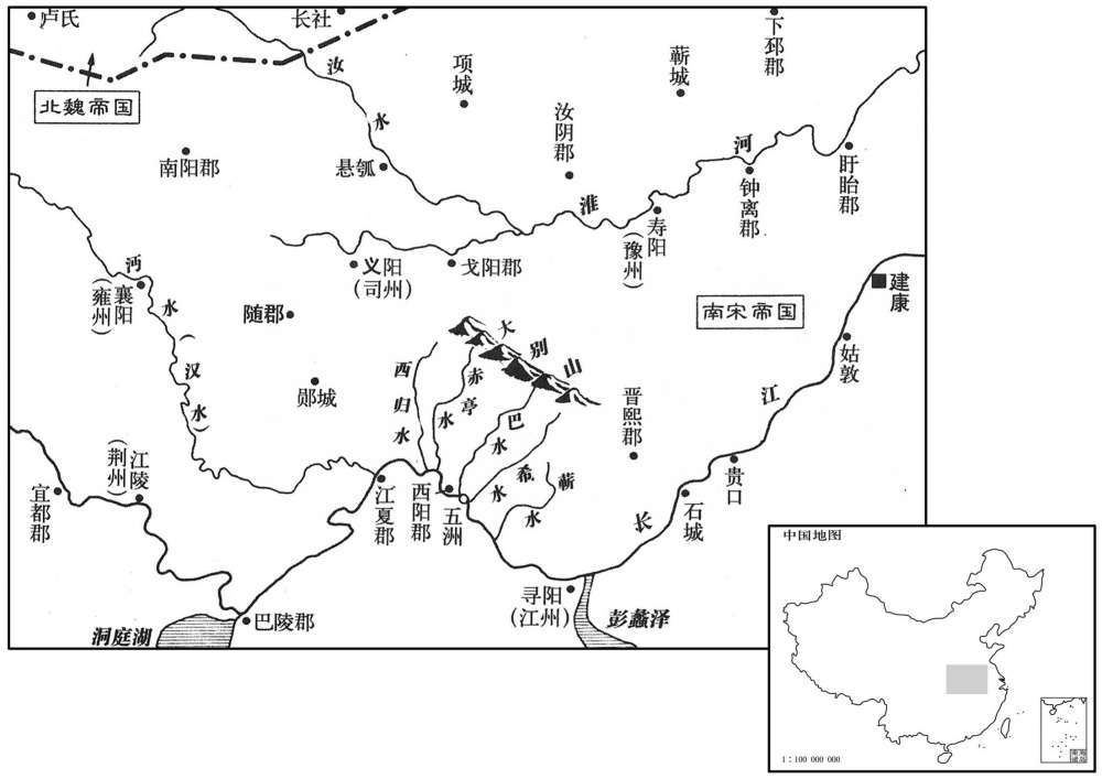 五世纪·四五二年十月南朝宋帝国『五水』形势