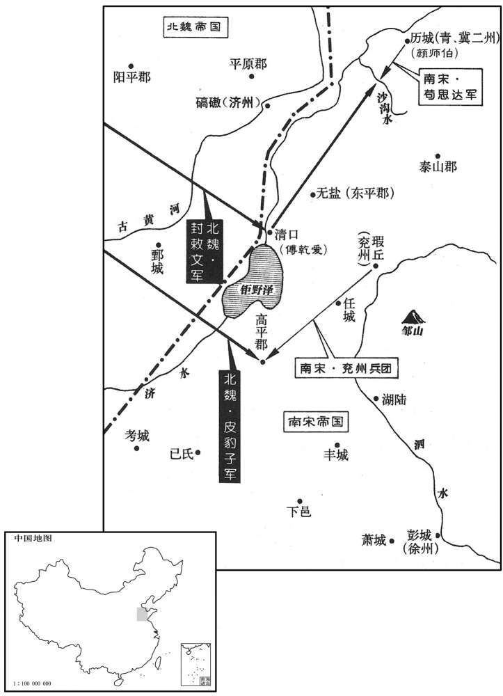 四世纪·四五八年十月至四五九年正月北魏入侵南朝宋兖州