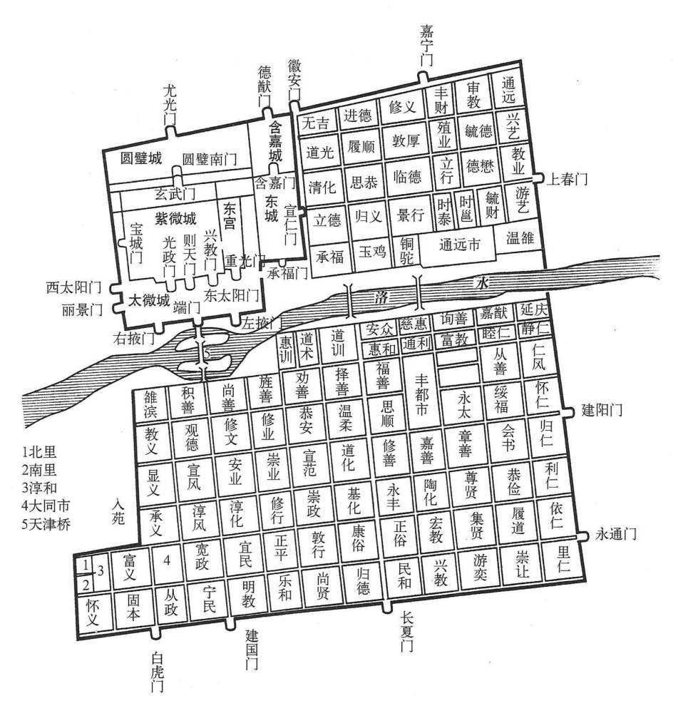 隋王朝东都洛阳城坊图