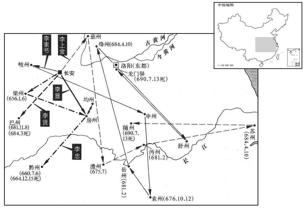 七世纪·五〇年代至八〇年代李治诸子被贬逐