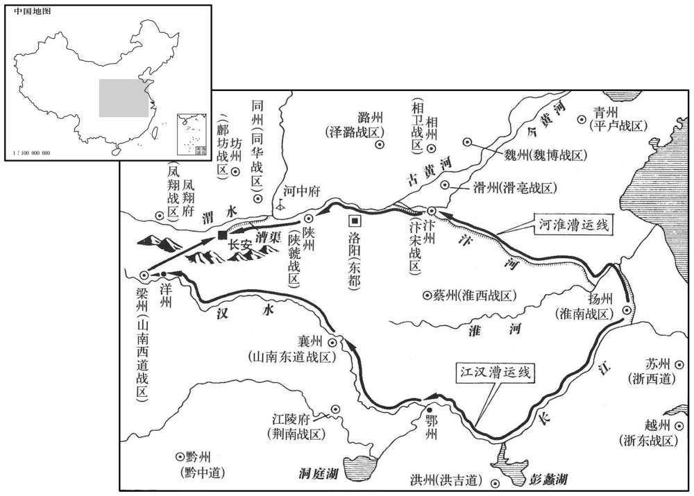 八世纪·七六四年三月唐王朝漕运