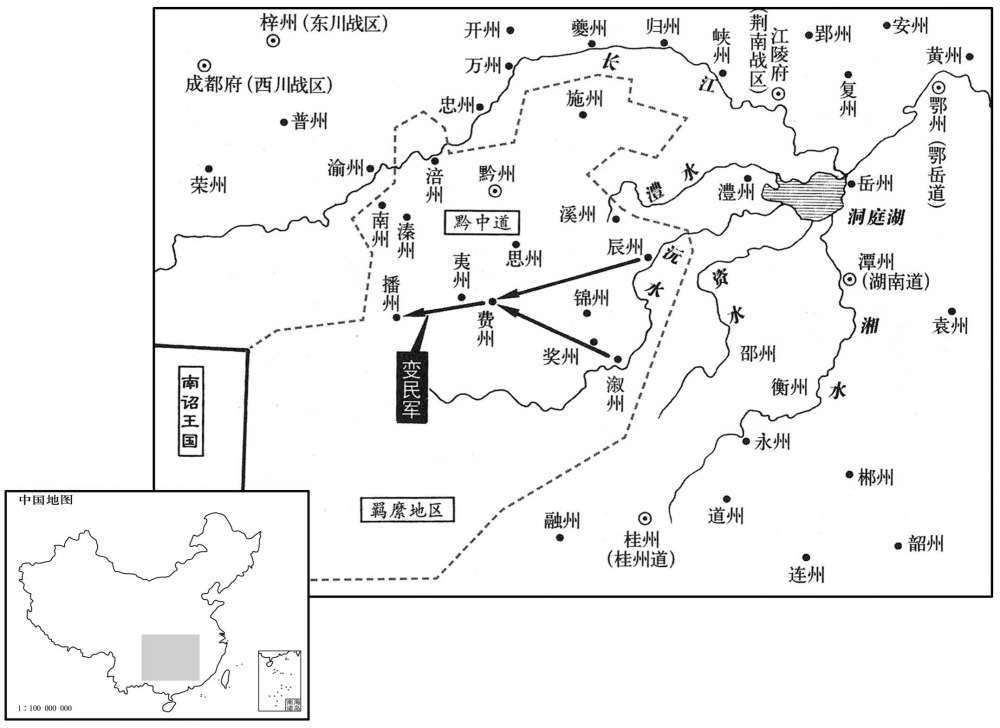九世纪·八一一年闰十二月黔中张伯靖民变
