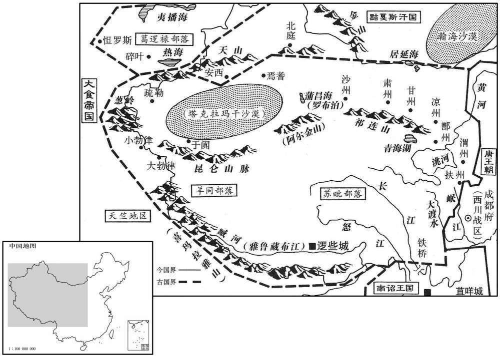 九世纪·八四三年六月吐蕃王国瓦解前版图
