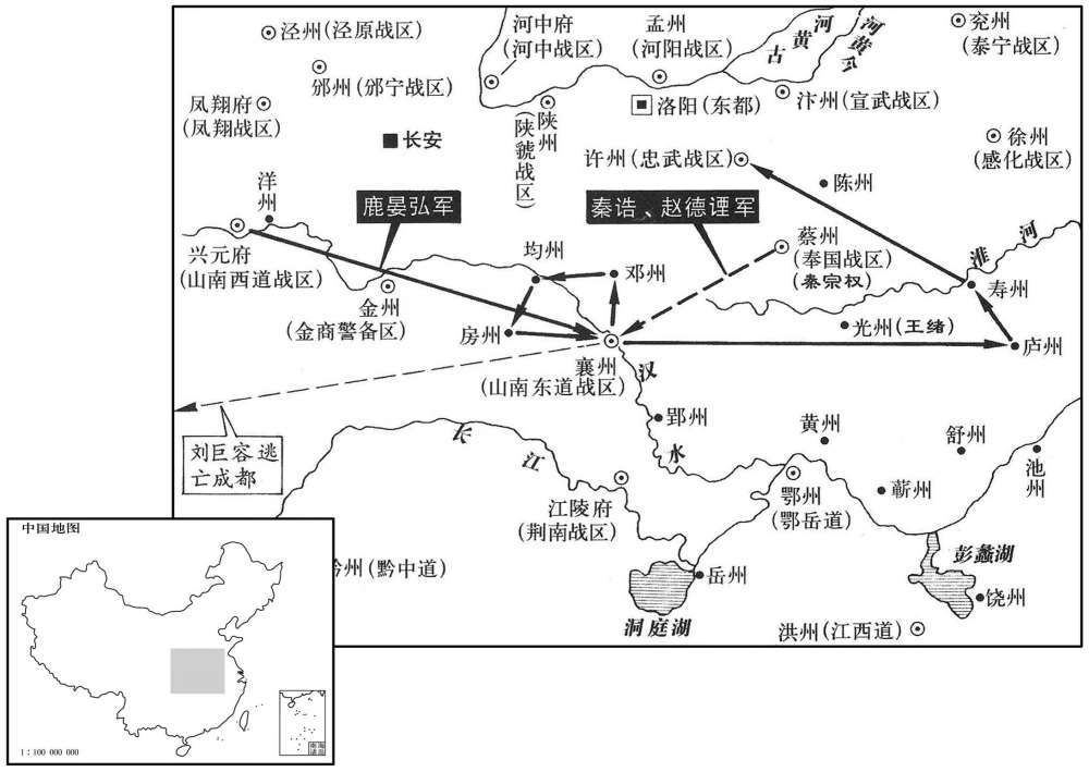 九世纪·八八四年十一月鹿晏弘东返