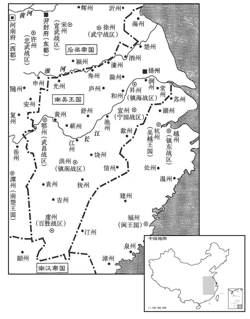 十世纪·九一九年南吴王国疆域